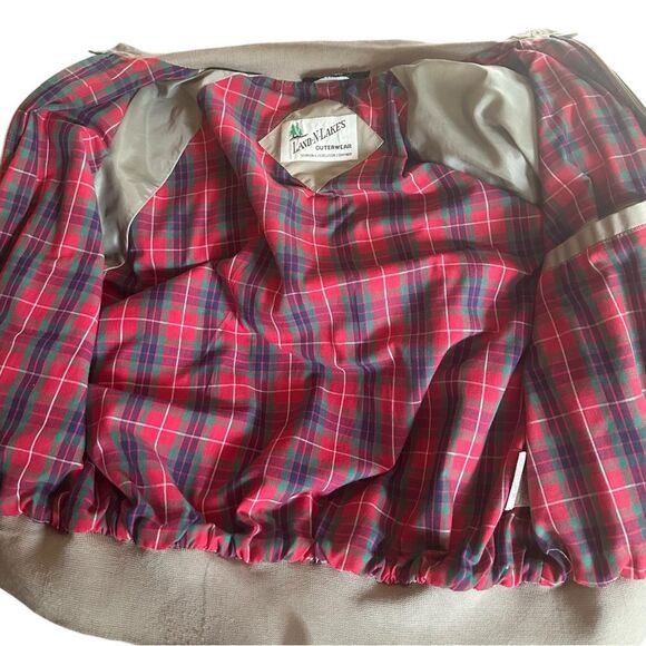 Vintage Land-N-Lakes Tan Cotton Blend Men's Plaid Lined Zip-Up Jacket. Size XL - Picture 4 of 10